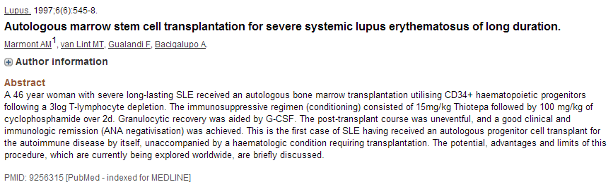 干细胞对红斑狼疮治疗的研究